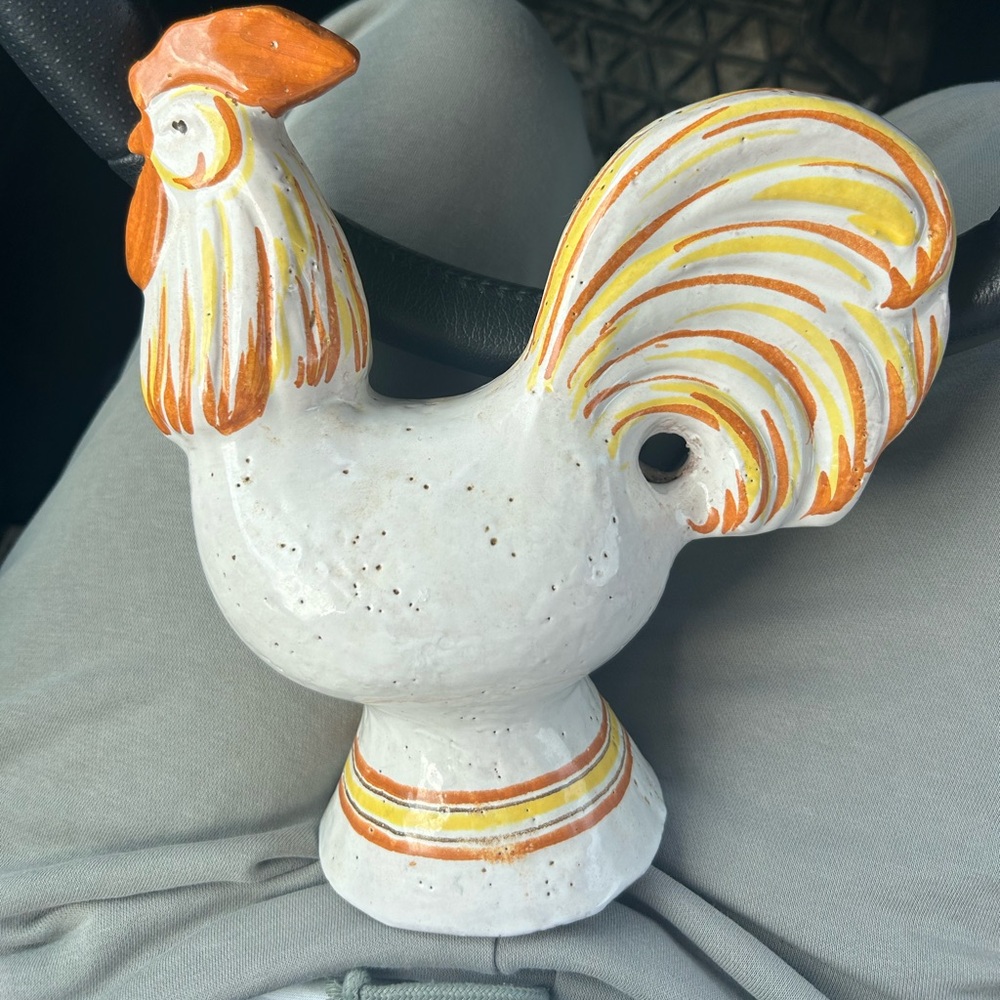 Vintage!!! Rosenthal Ceramic Rooster - White and Orange